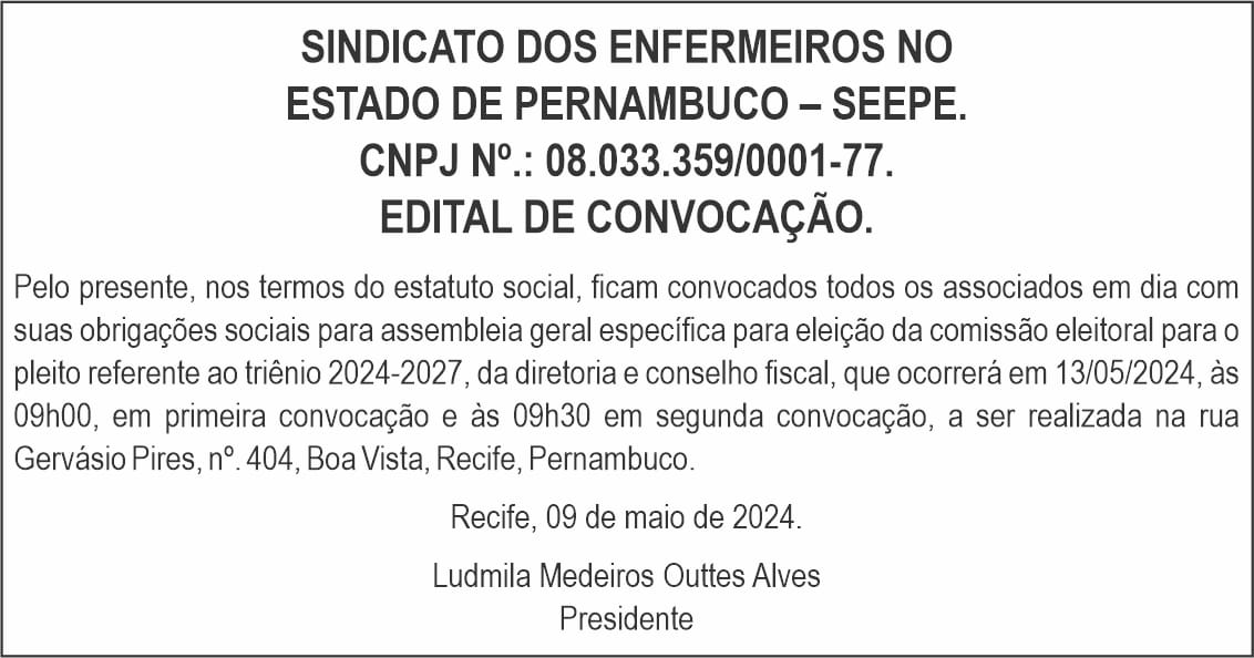 Edital de convocação para assembleia geral extraordinária